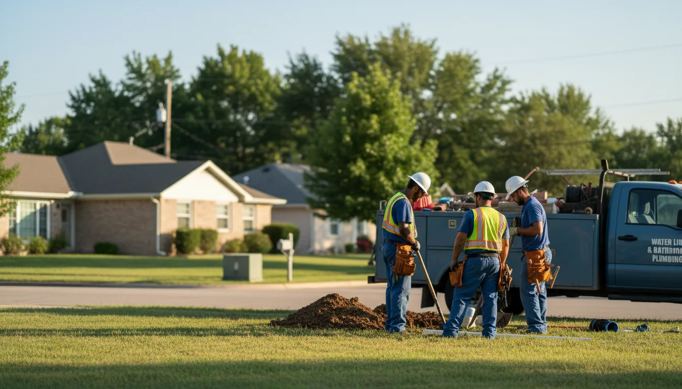 Residential water line and bathroom plumbing service in Owensville, IN